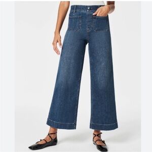 Spanx Cropped Wide Leg Jeans with Patch Pockets Sailor Pull On Size 1X